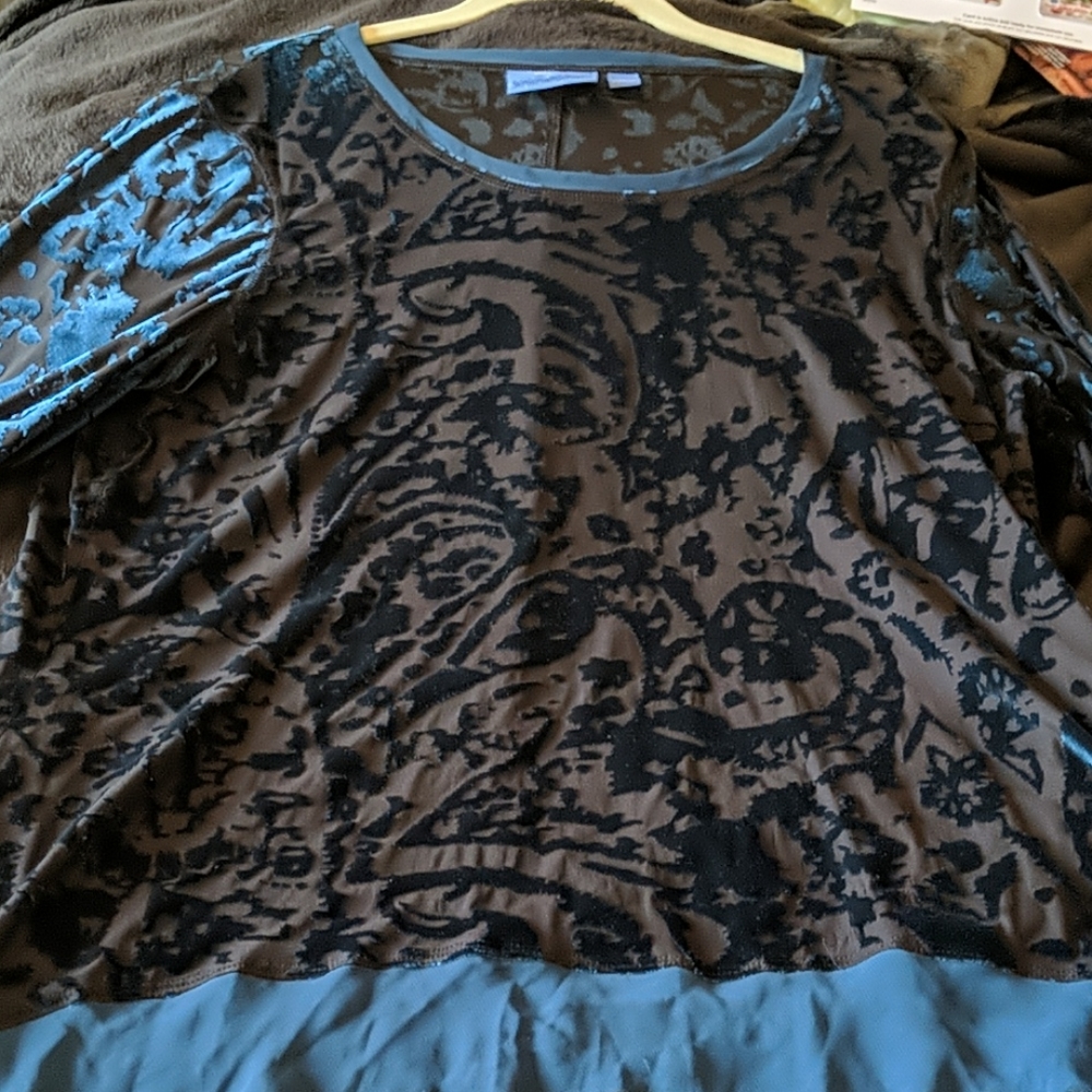 Vera Wang Velvet Burnout Blouse